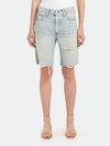 Amo Long Loverboy Cut Off Shorts In Blue