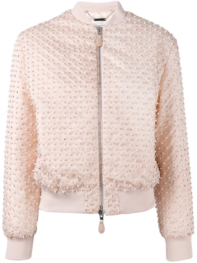 Givenchy Crystal Pearl Embroidered Bomber In Skin