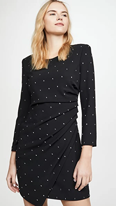 A.l.c Lana Crystal Long Sleeve Cocktail Dress In Black