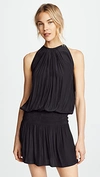 Ramy Brook Lori Metallic Velvet Sleeveless Mini Dress In Black