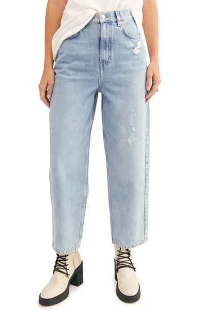 Free People Frank High Rise Dad Jean In Icy Blue