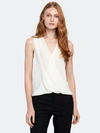 L Agence Mila Drape Sleeveless Silk Blouse - L - Also In: Xs, M, S In White