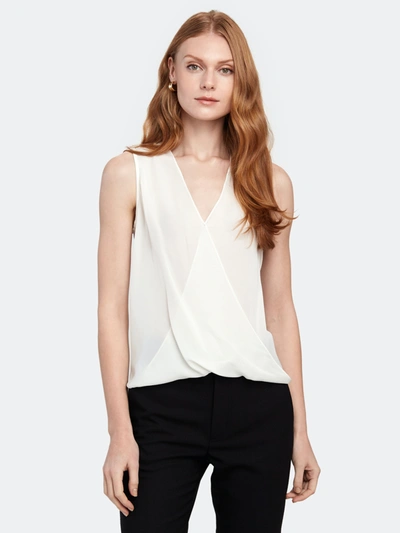 L Agence Mila Drape Sleeveless Silk Blouse - L - Also In: Xs, M, S In White