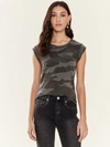 Splendid Abbie Camo Tee In Vintage Olive Branch