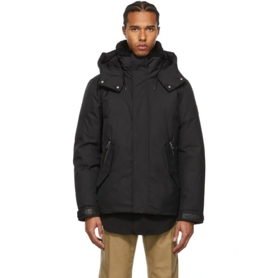 Mackage Edward Water Repellent Down Parka With Removable Bib In Black