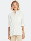 Vince Classic Stripe Band Collar Shirt - L - Also In: Xl, Xs, S, Xxs, M In White