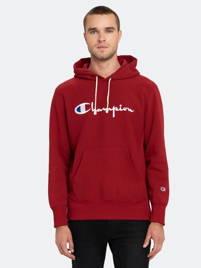 Champion Big Script Hooded Sweatshirt - M - Also In: Xxl, L, Xl, S In Brick Red