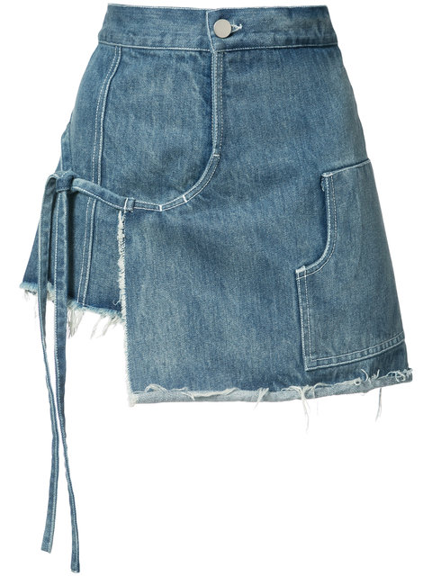 Sandy Liang Denim Wrap Skirt | ModeSens