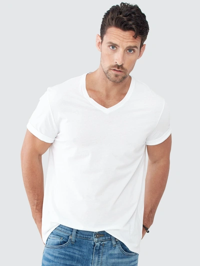 Atm Anthony Thomas Melillo Jersey Short Sleeve V-neck T-shirt In White