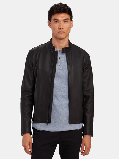 Vince Classic Leather Jacket In Black