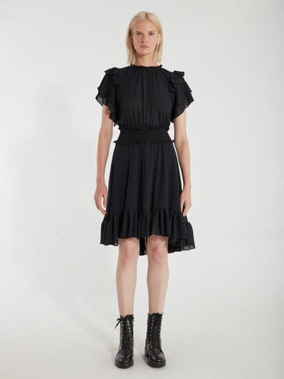 Icons Objects Of Devotion The Ruffle Smock Mini Dress In Black