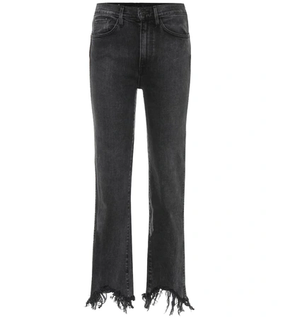 3x1 Empire High Rise Crop Flare Jeans In Black