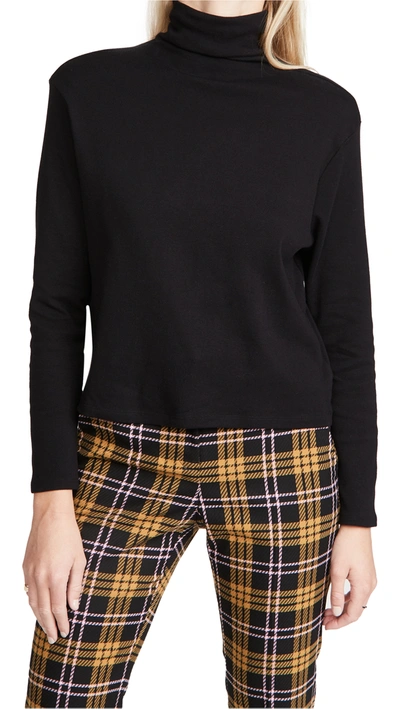 Enza Costa Knit Long Sleeve Crop Turtleneck Sweater - S - Also In: M, L In Black