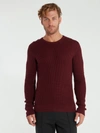 John Varvatos Davidson Long Sleeve Mercerized Waffle Crewneck Sweater - Xxl - Also In: Xs In Red