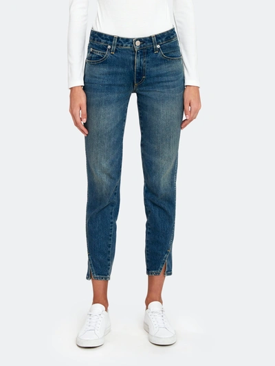 Amo Twist Seam Mid Rise Ankle Skinny Jeans In Blue