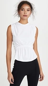 Atm Anthony Thomas Melillo Shirred Pima-cotton-stretch Tank In White