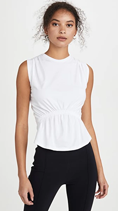 Atm Anthony Thomas Melillo Shirred Pima-cotton-stretch Tank In White