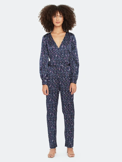 Tanya Taylor Ainsley Print Stretch-silk Jumpsuit In Blue