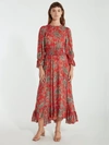 Icons Objects Of Devotion The Long Peasant Midi Dress - Xs - Also In: M, L In Red