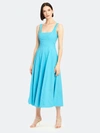 Staud Wells Sleeveless Midi Dress In Blue