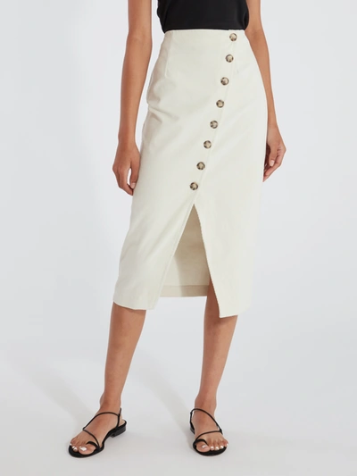 Ellejay Karina Corduroy Midi Skirt In White