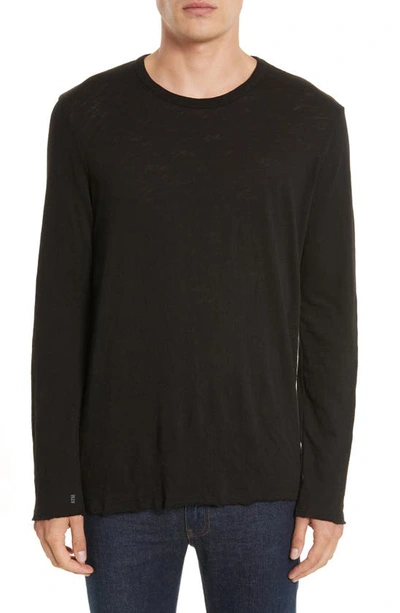 Atm Anthony Thomas Melillo Distressed Long Sleeve T-shirt In Black