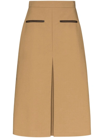 Rejina Pyo Brown Hazel A-line Cotton Midi Skirt