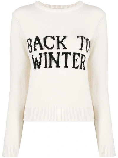 Alberta Ferretti Back To Winter Intarsia Jumper In White