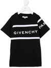 Givenchy Teen Logo Print Shortsleeved T-shirt In Black