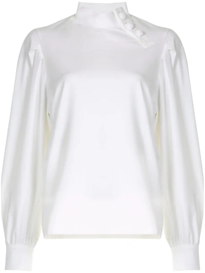 Kolor Mock Neck Loose-fit Blouse In White