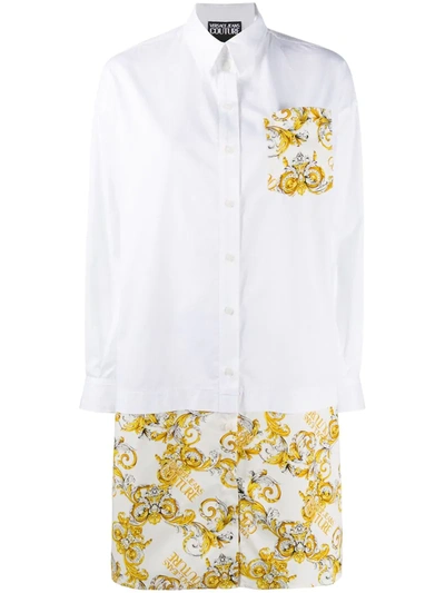 Versace Jeans Couture Baroque Shirt Dress In White