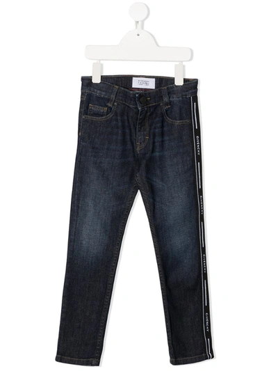 Givenchy Kids' Slim Fit Side Logo Detail Jeans In Blue