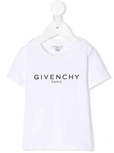 Givenchy Logo Print Side Buttoned T-shirt In Blue