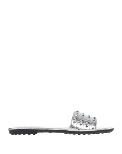 Tod's Sandals In Silver