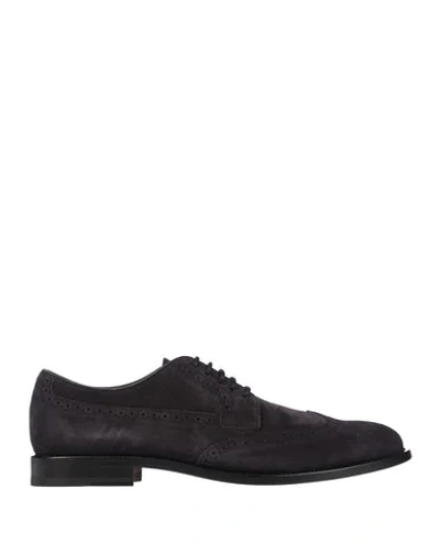 Tod's Laced Shoes In Dark Blue