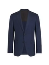 Ermenegildo Zegna Trofeo Plaid Wool Suit Jacket In Blue