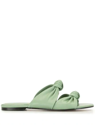 Mara & Mine Double Knot Mules In Green