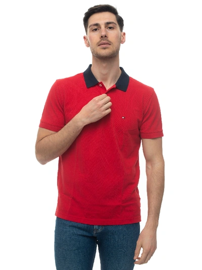 Tommy Hilfiger Short Sleeve Polo Shirt Red Cotton Man