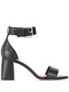 Red Valentino Leather Strap Sandals Black Leather Woman
