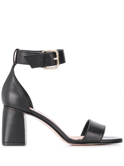Red Valentino Leather Strap Sandals Black Leather Woman