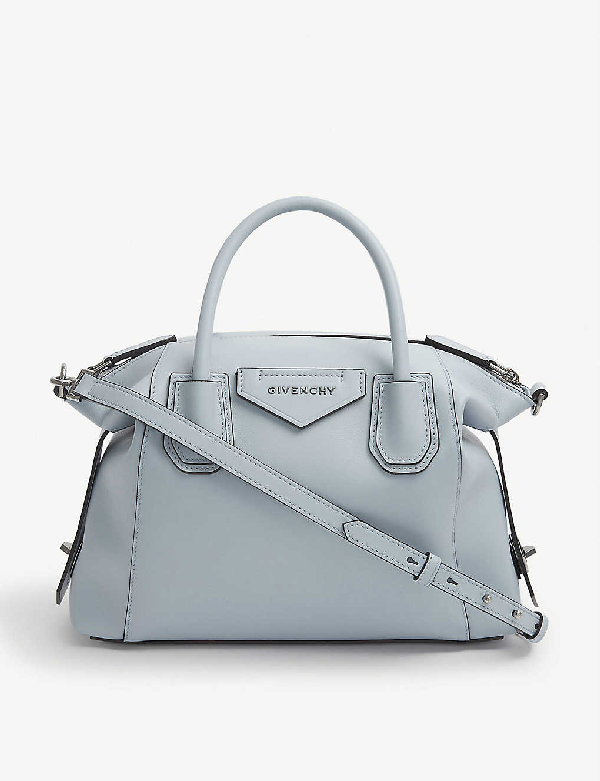 Givenchy Antigona Soft Small Leather Tote Bag In Ice Blue | ModeSens