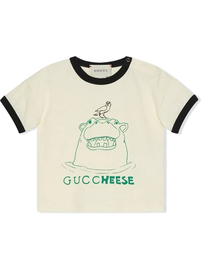 Gucci Baby Guccheese Animal Print T-shirt In White