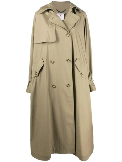 Stella Mccartney Oversized Double-breasted Trench Coat In Green