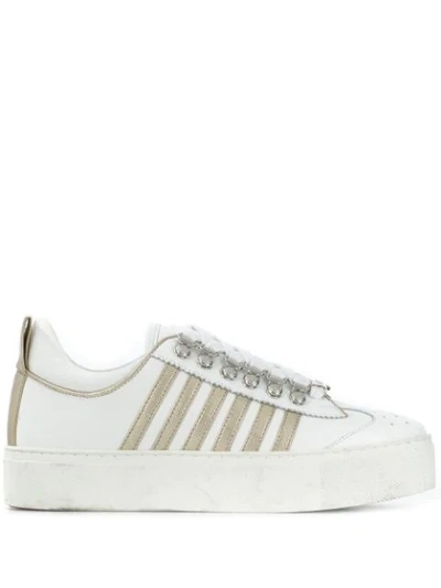Dsquared2 Metallic Low-top Trainers In White