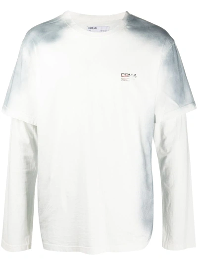 C2h4 Layered Logo Print Sweatshirt In White