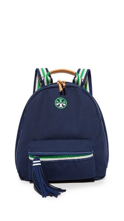 Tory Burch Preppy Canvas Backpack In Royal Navy | ModeSens