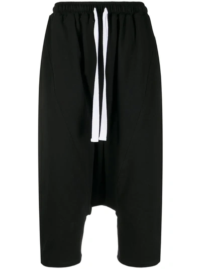 Alchemy Cropped Dropped-crotch Trousers In Black