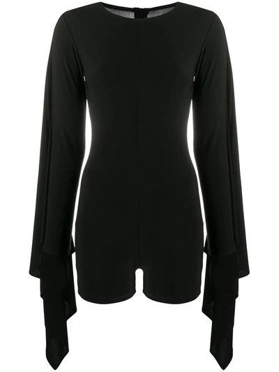 Alchemy X Lia Aram Draped Sleeves Playsuit In Black