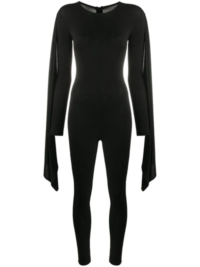 Alchemy Long Flared Sleeve Jumpsuit In Black