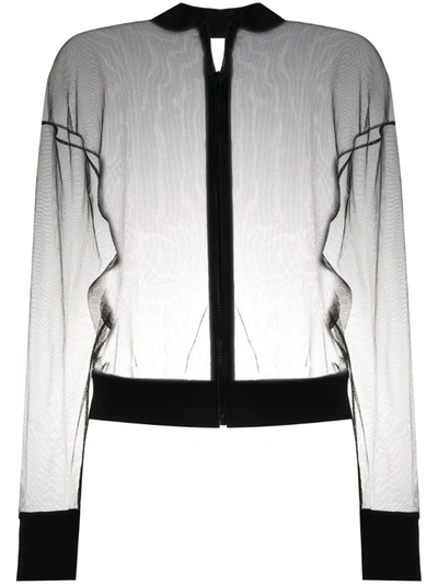 Alchemy Sheer Bomber Jacket In Black